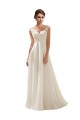 V-Neck Sweep Train Soft Chiffon & Lace Ivory Sleeveless Wedding Dress Darwin
