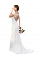Illusion Neck Chapel Train Lace White Sleeveless Sexy Wedding Dress Darwin