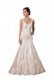 V-Neck Chapel Train Tulle & Lace Ivory Sleeveless Bridal Wedding Dress Darwin