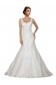 V-Neck Chapel Train Lace Ivory Cap Sleeves Wedding Dress Darwin