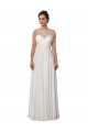 Illusion Neck Sweep Train Soft Chiffon Ivory Sleeveless Boho Wedding Dress Darwin
