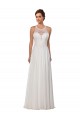 Illusion Neck Chapel Train Soft Chiffon Ivory Sleeveless Wedding Dress Darwin