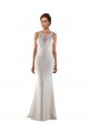 Sweetheart Sweep Train Lace & Stretch Crepe Ivory Sleeveless Modern Wedding Dress Darwin