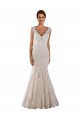 V-Neck Chapel Train Lace White Sleeveless Wedding Dress Darwin