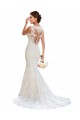 V-Neck Chapel Train Lace White Sleeveless Wedding Dress Darwin