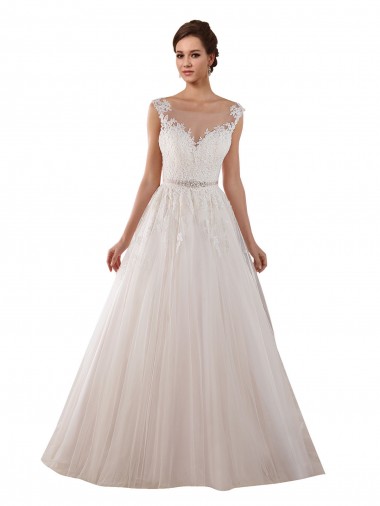 Sweetheart Chapel Train Tulle & Lace Ivory Ball Gown Sleeveless Wedding Dress Darwin