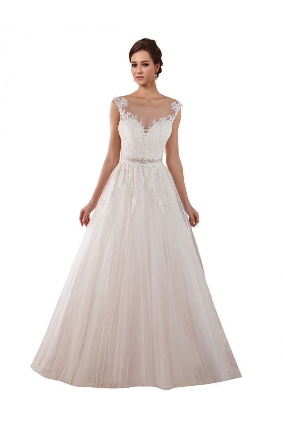 Sweetheart Chapel Train Tulle & Lace Ivory Ball Gown Sleeveless Wedding Dress Darwin
