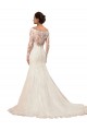 Bateau Neck Chapel Train Lace Ivory Long Sleeves Sexy Wedding Dress Darwin