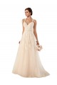 Sweetheart Chapel Train Tulle & Lace Ivory A-Line Sleeveless Wedding Dress Darwin