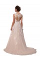 Sweetheart Chapel Train Tulle & Lace Ivory A-Line Sleeveless Wedding Dress Darwin