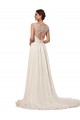 Sweetheart Chapel Train Soft Chiffon Ivory Sheath Sleeveless Wedding Dress Darwin