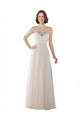 Illusion Neck Sweep Train Tulle Ivory & Champagne Sleeveless Boho Wedding Dress Darwin