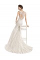 Illusion Neck Chapel Train Lace Ivory Sleeveless Wedding Dress Darwin
