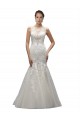 Illusion Neck Sweep Train Tulle & Lace Ivory Sleeveless Wedding Dress Darwin