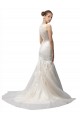 Illusion Neck Sweep Train Tulle & Lace Ivory Sleeveless Wedding Dress Darwin