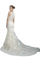 Illusion Neck Chapel Train Tulle Ivory Sleeveless Beach Wedding Dress Darwin