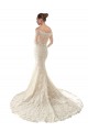 Off the Shoulder Chapel Train Tulle & Lace Ivory & Champagne Long Sleeves Wedding Dress Darwin