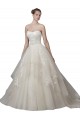 Strapless Chapel Train Tulle & Lace Ivory Sleeveless Wedding Dress Darwin