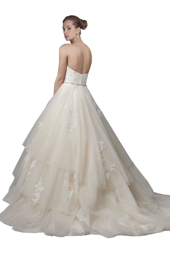 Strapless Chapel Train Tulle & Lace Ivory Sleeveless Wedding Dress Darwin