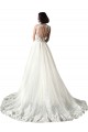 Sweetheart Chapel Train Tulle & Lace White Mermaid Sleeveless Wedding Dress Darwin
