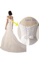 Off the Shoulder Chapel Train Lace White Sleeveless Beach Wedding Dress Darwin
