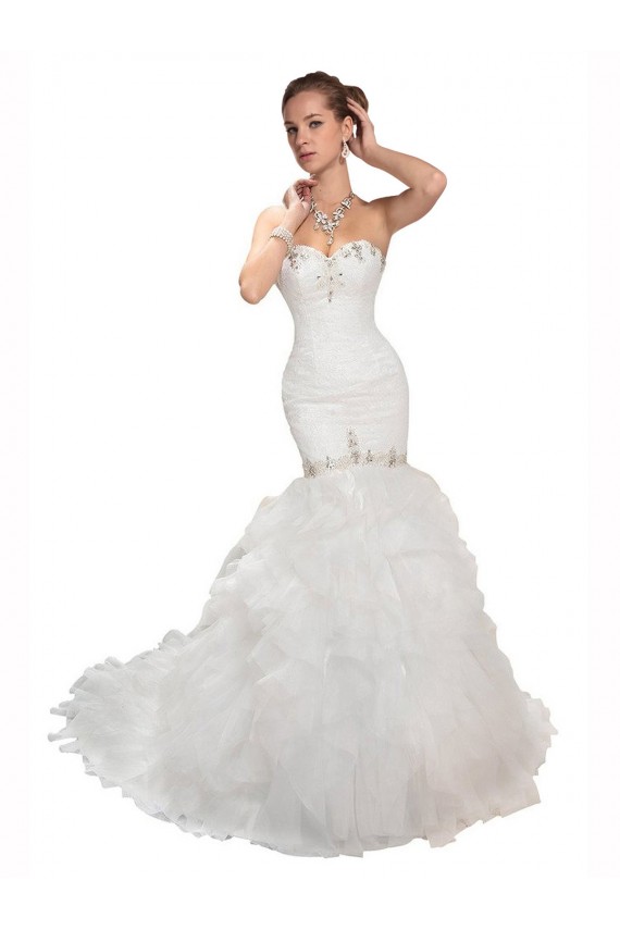 Sweetheart Chapel Train Tulle White Sleeveless Wedding Dress Darwin