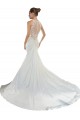 Sweetheart Chapel Train Satin Ivory Sleeveless Beach Wedding Gowns Darwin