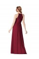 Halter Neck Long Chiffon Burgundy Sleeveless Evening Gowns / Bridesmaid Dresses Darwin