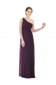 One Shoulder Long Soft Chiffon Grape Sleeveless Evening Dress / Bridesmaid Dress Darwin