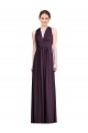 V-Neck Long Soft Chiffon Grape Sleeveless Bridesmaid Dress Darwin