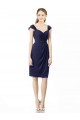 Sweetheart Knee Length Soft Chiffon Dark Navy Cap Sleeves Bridesmaid Dress Darwin