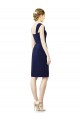 Sweetheart Knee Length Soft Chiffon Dark Navy Cap Sleeves Bridesmaid Dress Darwin