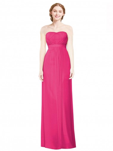 Strapless Long Soft Chiffon Azalea Sleeveless Bridesmaid Dress Darwin
