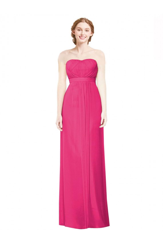 Strapless Long Soft Chiffon Azalea Sleeveless Bridesmaid Dress Darwin