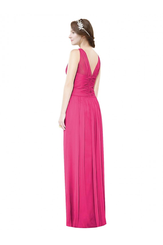 V-Neck Long Soft Chiffon Azalea Sleeveless Bridesmaid Dress Darwin
