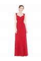 Sweetheart Long Chiffon Red Sleeveless Bridesmaid Dress / Evening Dress Darwin