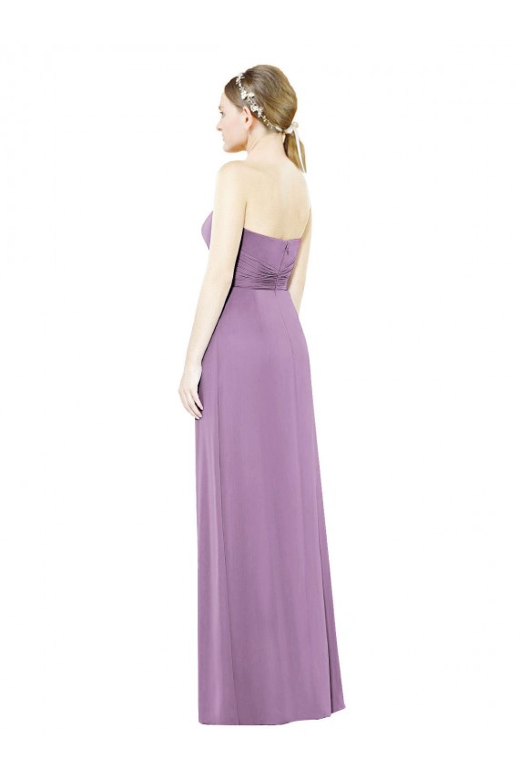 Sweetheart Long Soft Chiffon Dark Lavender Sleeveless Bridesmaid Dress Darwin