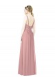 High Neck Long Soft Chiffon Dusty Pink Sleeveless Bridesmaid Dress Darwin