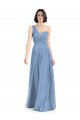 One Shoulder Long Soft Chiffon Dusty Blue Sleeveless Formal Dress / Bridesmaid Dress Darwin