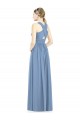 V-Neck Long Chiffon Dusty Blue Sleeveless Bridesmaid Gowns Darwin