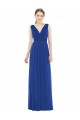 V-Neck Long Soft Chiffon Royal Blue Sleeveless Bridesmaid Gowns Darwin