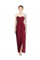 Sweetheart Long Soft Chiffon Burgundy Sheath Sleeveless Bridesmaid Dress Darwin