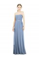 Strapless Long Soft Chiffon Dusty Blue A-Line Sleeveless Bridesmaid Dress Darwin