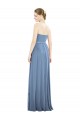 Strapless Long Soft Chiffon Dusty Blue A-Line Sleeveless Bridesmaid Dress Darwin