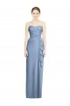 Strapless Long Soft Chiffon Dusty Blue Sleeveless Bridesmaid Dress Darwin