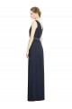 V-Neck Long Chiffon Dark Navy A-Line Sleeveless Bridesmaid Gowns Darwin
