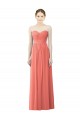 Strapless Long Soft Chiffon Coral Sleeveless Bridesmaid Dress Darwin