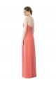 Strapless Long Soft Chiffon Coral Sleeveless Bridesmaid Dress Darwin