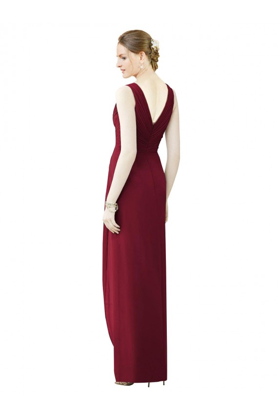V-Neck Long Chiffon Frost Sleeveless Bridesmaid Dress / Evening Dress Darwin