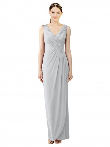V-Neck Long Chiffon Frost Sleeveless Bridesmaid Dress / Evening Dress Darwin